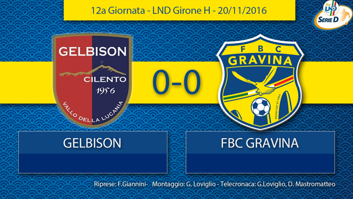 12a Giornata LND Girone H: Gelbison- FBC Gravina