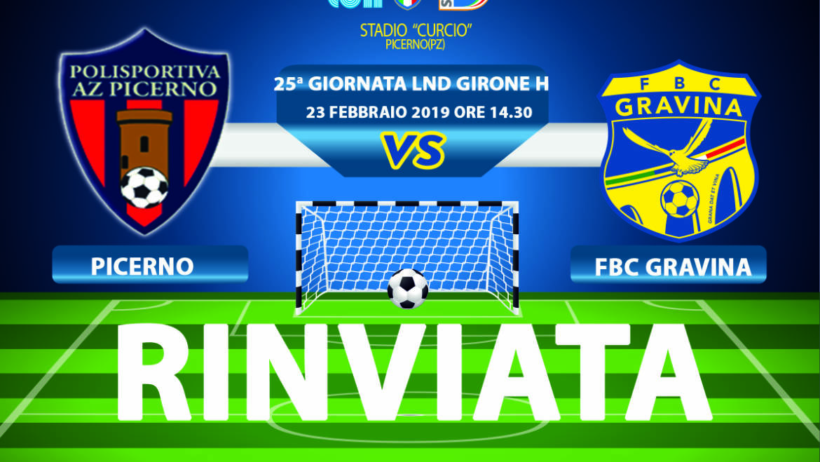 Neve, rinviata la partita tra Picerno – FBC Gravina